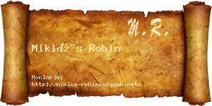 Miklós Robin névjegykártya